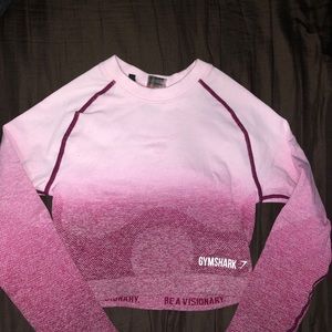 Gymshark Ombre Seamless Crop Top Chalk Pink/Beet